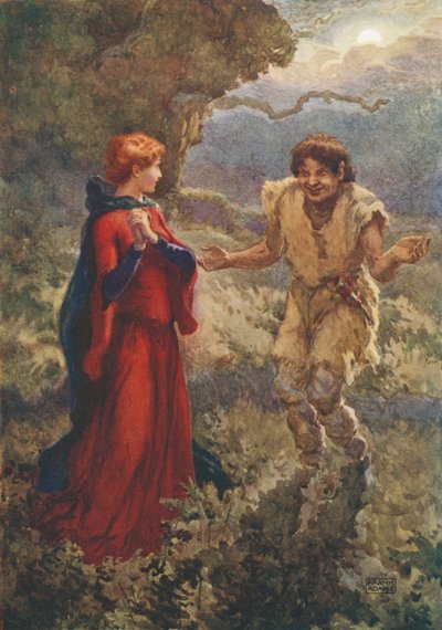 Comus dans les bois, de Comus par John Milton - Frank Adams